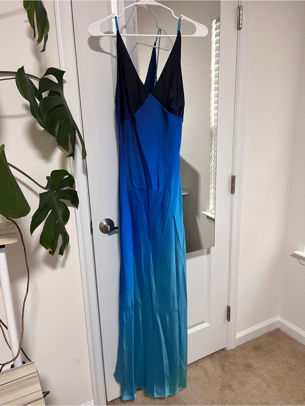 12th Tribe Mirabella Blue Satin Sorbet Maxi  Dress 💙 - Picture 3 of 6